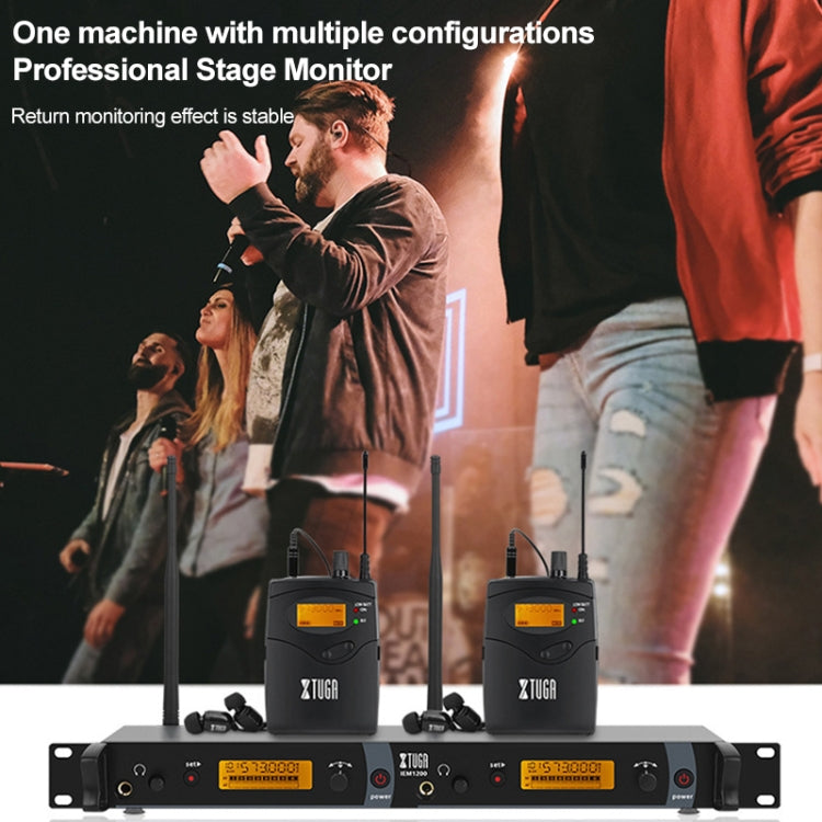 XTUGA IEM1200 Wireless Transmitter 8 Bodypack Stage Singer In-Ear Monitor System (UK Plug) - Microphone by buy2fix | Online Shopping UK | buy2fix