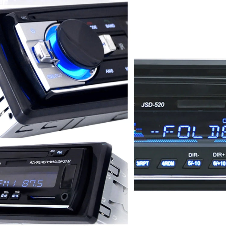 JSD-520 Car Stereo Radio MP3 Audio Player Support Bluetooth Hand-free Calling / FM / USB / SD, EU Plug Version - Car MP3 & MP4 & MP5 by buy2fix | Online Shopping UK | buy2fix