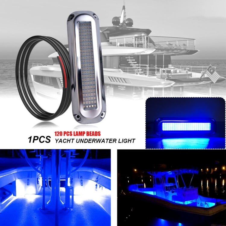 Ship / Yacht 10-30V 120LEDs Waterproof Stainless Steel Underwater Light (Green Light) - Marine Accessories & Parts by buy2fix | Online Shopping UK | buy2fix