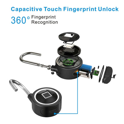 Waterproof Intelligent Bluetooth Fingerprint Padlock Remote Unlocking for iOS / Android(Black) - Padlocks by buy2fix | Online Shopping UK | buy2fix