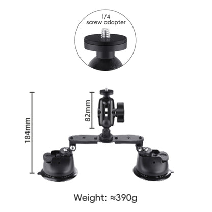 Dual-leg Car Suction Cup Mount with 1/4 inch Screw (Black) - Bicycle Handlebar Mount by buy2fix | Online Shopping UK | buy2fix