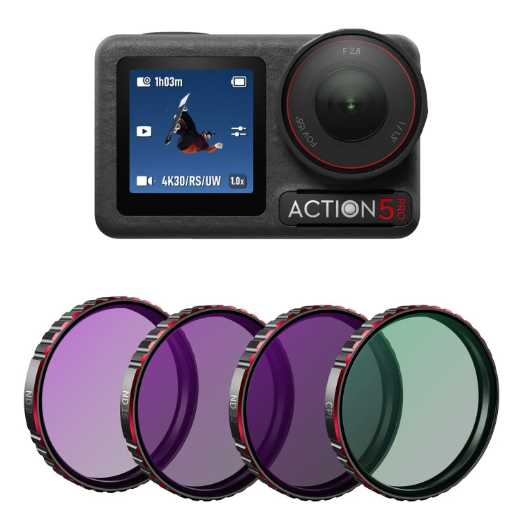 For DJI Osmo Action 5 Pro STARTRC 4 in 1 CPL ND8 ND16 ND32 Camera Lens Filter - Lens Filter by STARTRC | Online Shopping UK | buy2fix