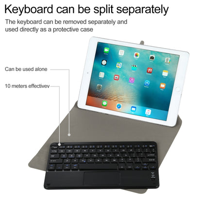 Universal Detachable Bluetooth Keyboard + Leather Tablet Case with Touchpad for iPad 9-10 inch, Specification:Black Keyboard(Gold) - Universal by buy2fix | Online Shopping UK | buy2fix