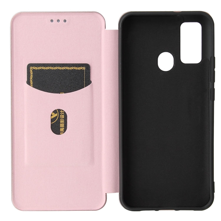 For DOOGEE N30 Carbon Fiber Texture Horizontal Flip TPU + PC + PU Leather Case with Card Slot(Pink) - More Brand by buy2fix | Online Shopping UK | buy2fix