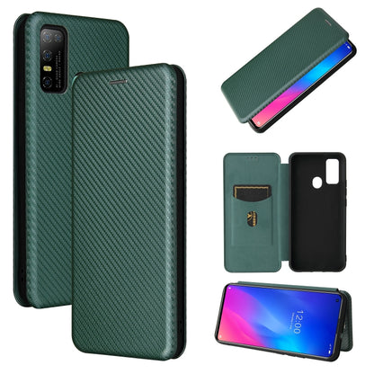 For DOOGEE N30 Carbon Fiber Texture Horizontal Flip TPU + PC + PU Leather Case with Card Slot(Green) - More Brand by buy2fix | Online Shopping UK | buy2fix