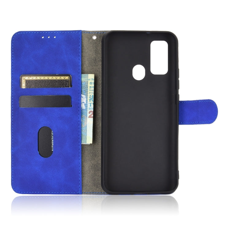 For DOOGEE N30 Solid Color Skin Feel Magnetic Buckle Horizontal Flip Calf Texture PU Leather Case with Holder & Card Slots & Wallet(Blue) - More Brand by buy2fix | Online Shopping UK | buy2fix