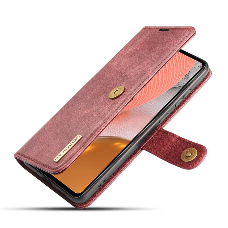 For Samsung Galaxy A72 5G / 4G DG.MING Crazy Horse Texture Flip Detachable Magnetic Leather Case with Holder & Card Slots & Wallet(Red) - Galaxy Phone Cases by DG.MING | Online Shopping UK | buy2fix