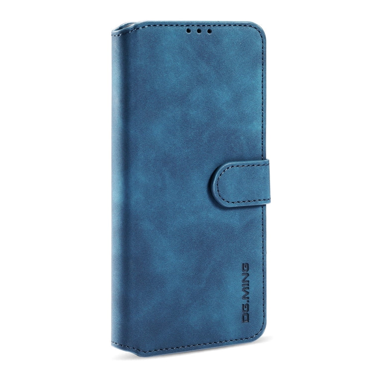 For Xiaomi Redmi K40 DG.MING Retro Oil Side Horizontal Flip Leather Case with Holder & Card Slots & Wallet(Blue) - Xiaomi Cases by DG.MING | Online Shopping UK | buy2fix