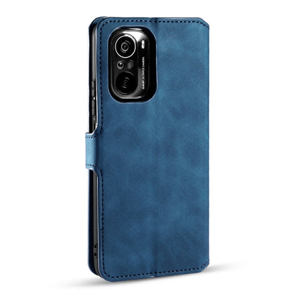 For Xiaomi Redmi K40 DG.MING Retro Oil Side Horizontal Flip Leather Case with Holder & Card Slots & Wallet(Blue) - Xiaomi Cases by DG.MING | Online Shopping UK | buy2fix