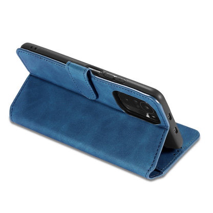 For Xiaomi Redmi K40 Pro DG.MING Retro Oil Side Horizontal Flip Leather Case with Holder & Card Slots & Wallet(Blue) - Xiaomi Cases by DG.MING | Online Shopping UK | buy2fix