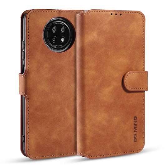 For Xiaomi Redmi Note 9 5G DG.MING Retro Oil Side Horizontal Flip Leather Case with Holder & Card Slots & Wallet(Brown) - Xiaomi Cases by DG.MING | Online Shopping UK | buy2fix