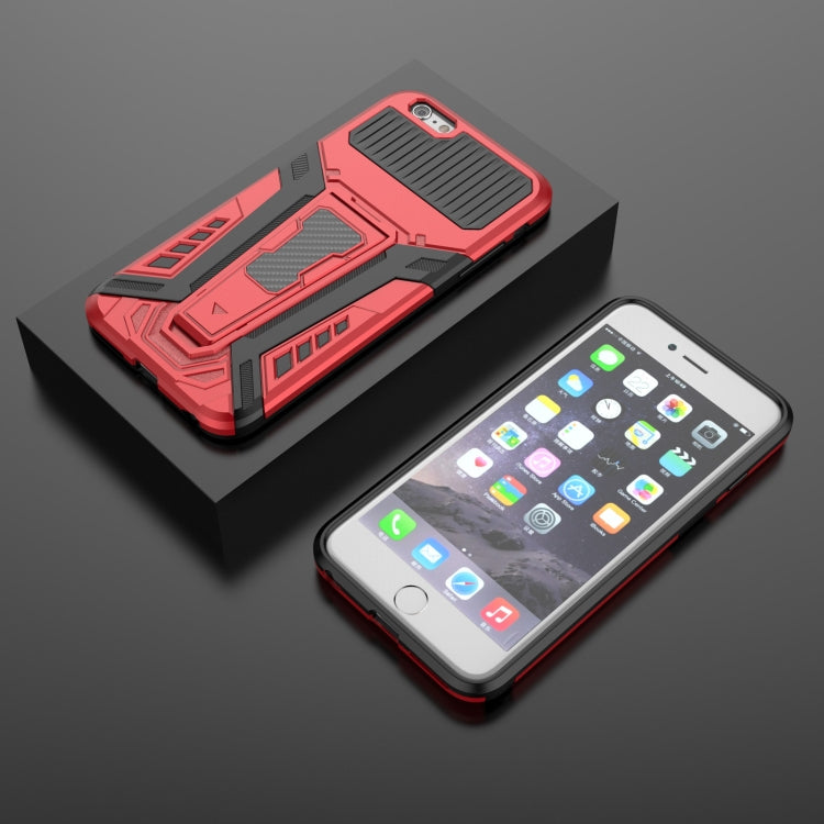 War Chariot Series Armor All-inclusive Shockproof PC + TPU Protective Case with Invisible Holder For iPhone 6 Plus(Red) - More iPhone Cases by buy2fix | Online Shopping UK | buy2fix