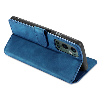 For OnePlus 9 Pro DG.MING Retro Oil Side Horizontal Flip Leather Case with Holder & Card Slots & Wallet(Blue) - OnePlus Cases by DG.MING | Online Shopping UK | buy2fix