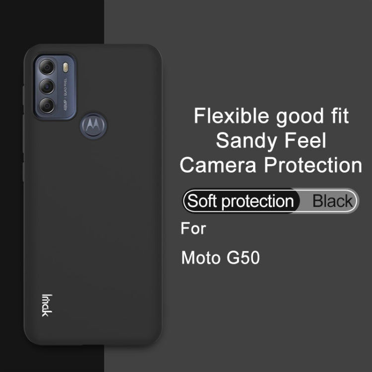 For Motorola Moto G50 IMAK UC-3 Series Shockproof Frosted TPU Protective Case(Black) - Motorola Cases by imak | Online Shopping UK | buy2fix