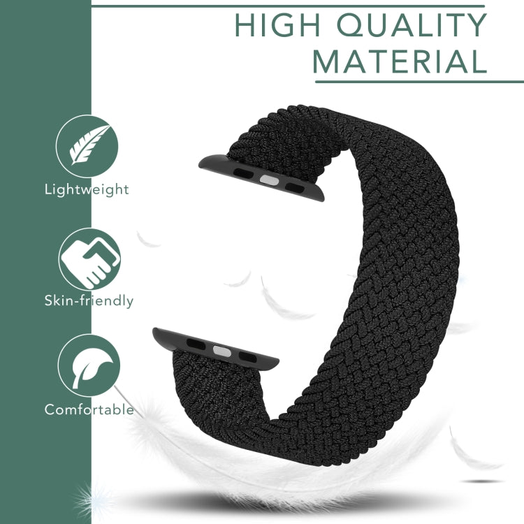 Metal Head Braided Nylon Solid Color Watch Band For Apple Watch Ultra 49mm&Watch Ultra 2 49mm / Series 9&8&7 45mm / SE 3&SE 2&6&SE&5&4 44mm / 3&2&1 42mm, Size:M 155mm(Charcoal) - Watch Bands by buy2fix | Online Shopping UK | buy2fix