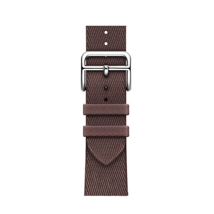 Two-color Nylon Braid Watch Band For Apple Watch Ultra 49mm&Watch Ultra 2 49mm / Series 9&8&7 45mm / SE 3&SE 2&6&SE&5&4 44mm / 3&2&1 42mm(Dark Brown) - Watch Bands by buy2fix | Online Shopping UK | buy2fix