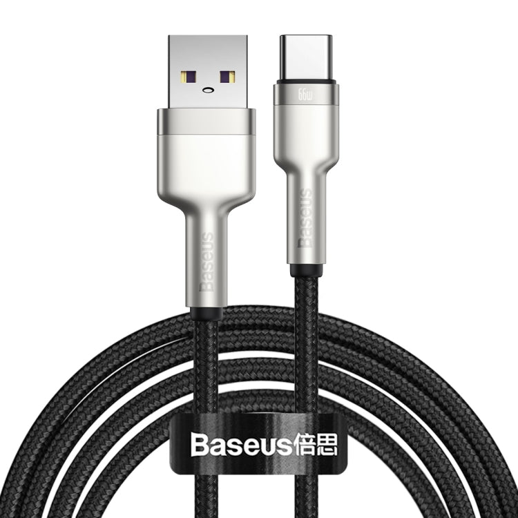 Baseus CAKF000201 Cafule Series 66W USB to USB-C / Type-C Metal Data Cable, Cable Length:2m(Black) - USB-C & Type-C Cable by Baseus | Online Shopping UK | buy2fix