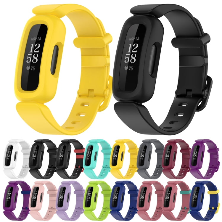 For Fitbit Ace 3 Silicone Integrated Watch Band(Yellow) - Watch Bands by buy2fix | Online Shopping UK | buy2fix