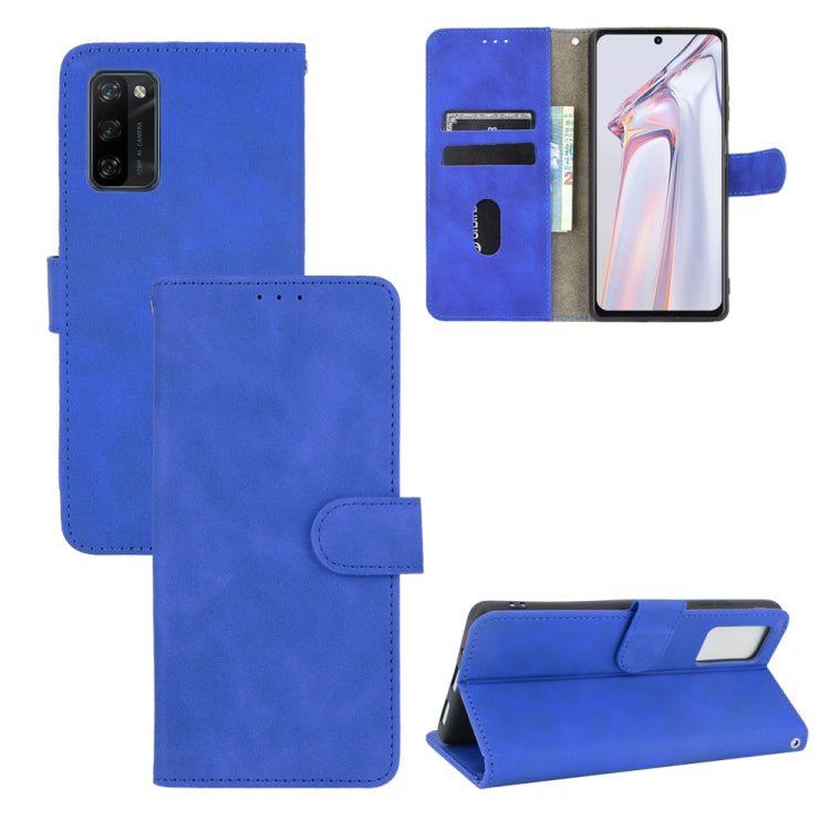 For Blackview A100 Solid Color Skin Feel Magnetic Buckle Horizontal Flip Calf Texture PU Leather Case with Holder & Card Slots & Wallet(Blue) - More Brand by buy2fix | Online Shopping UK | buy2fix