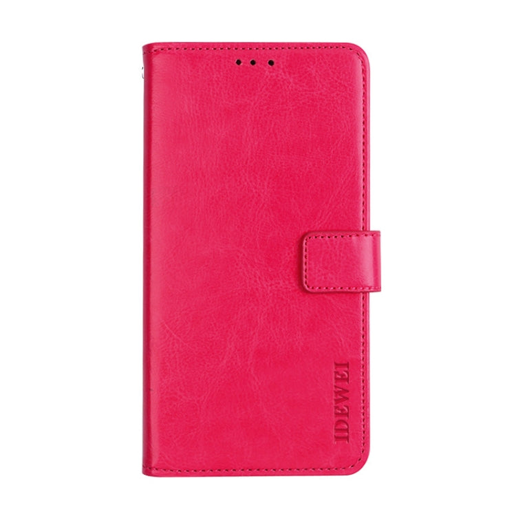 For Alcatel 1 2021 idewei Crazy Horse Texture Horizontal Flip Leather Case with Holder & Card Slots & Wallet(Rose Red) - More Brand by idewei | Online Shopping UK | buy2fix