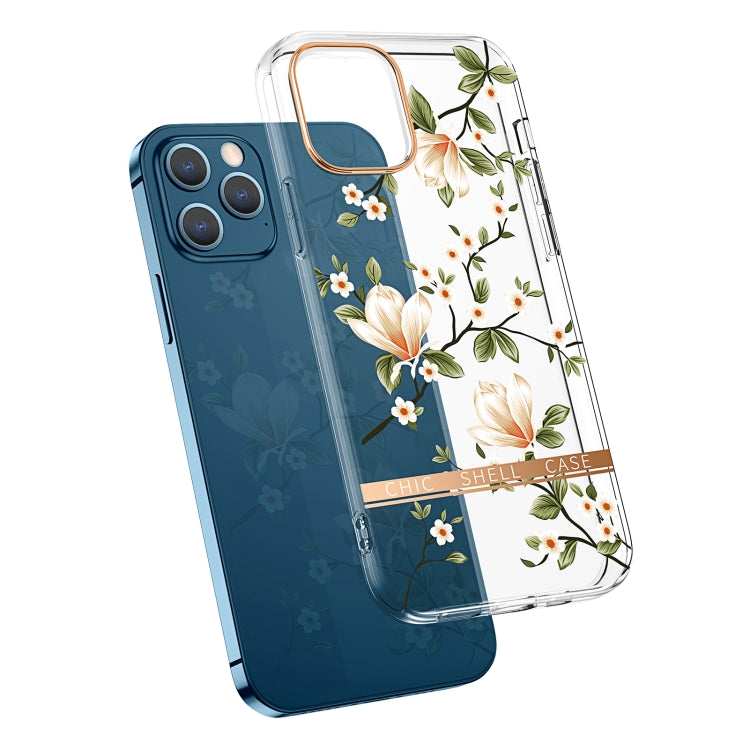 For iPhone 11 Pro Max High Translucent Electroplating Flower Pattern TPU + PC Shockproof Case (Magnolia) - iPhone 11 Pro Max Cases by buy2fix | Online Shopping UK | buy2fix