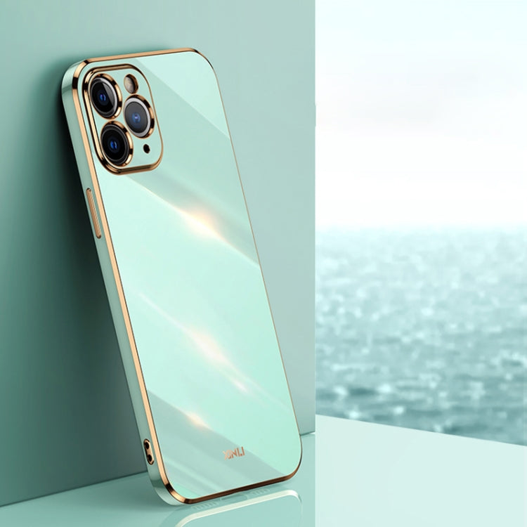 For iPhone 11 Pro XINLI Straight 6D Plating Gold Edge TPU Shockproof Case (Mint Green) - iPhone 11 Pro Cases by XINLI | Online Shopping UK | buy2fix