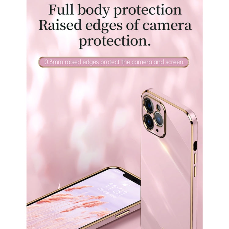 For iPhone 12 mini XINLI Straight Edge 6D Electroplate TPU Phone Case (Pink) - iPhone 12 mini Cases by XINLI | Online Shopping UK | buy2fix