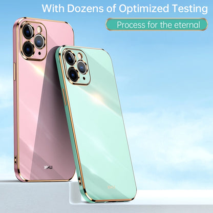 For iPhone 12 mini XINLI Straight 6D Plating Gold Edge TPU Shockproof Case (Mint Green) - iPhone 12 mini Cases by XINLI | Online Shopping UK | buy2fix