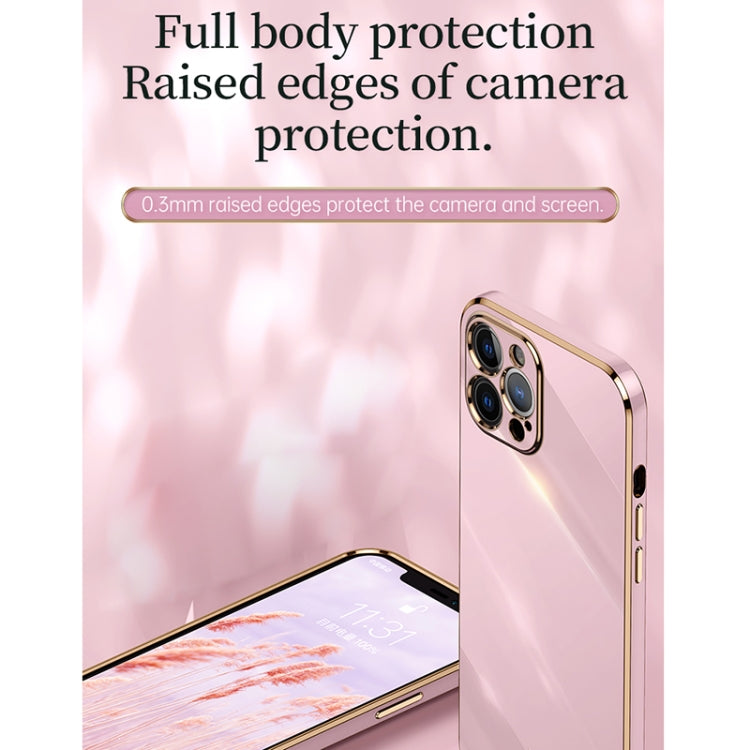 For iPhone 12 Pro XINLI Straight 6D Plating Gold Edge TPU Shockproof Case(White) - iPhone 12 / 12 Pro Cases by XINLI | Online Shopping UK | buy2fix