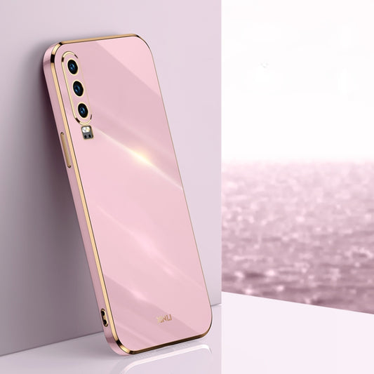 For Huawei P30 XINLI Straight 6D Plating Gold Edge TPU Shockproof Case(Cherry Purple) - Huawei Cases by XINLI | Online Shopping UK | buy2fix