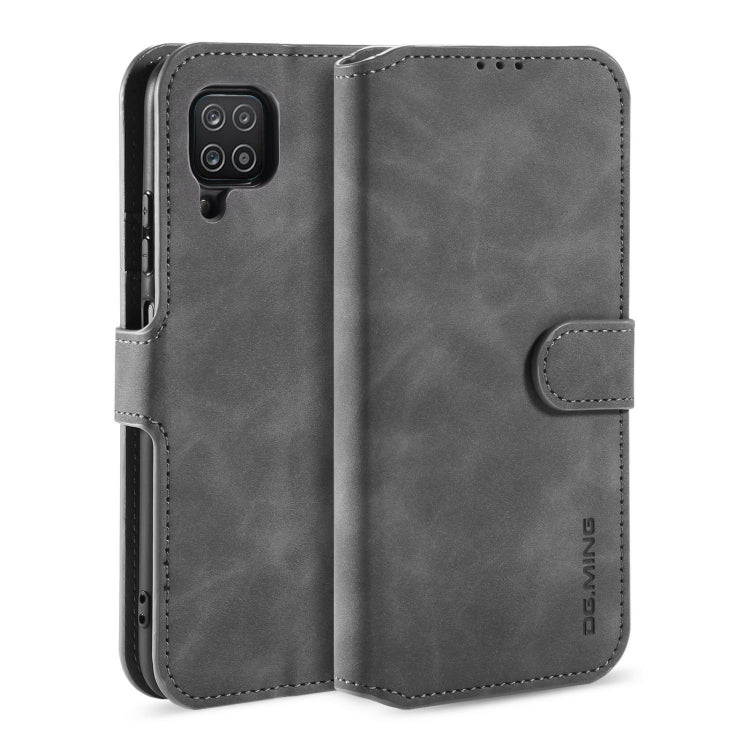 For Samsung Galaxy A22 4G DG.MING Retro Oil Side Horizontal Flip Leather Case with Holder & Card Slots & Wallet(Grey) - Galaxy Phone Cases by DG.MING | Online Shopping UK | buy2fix