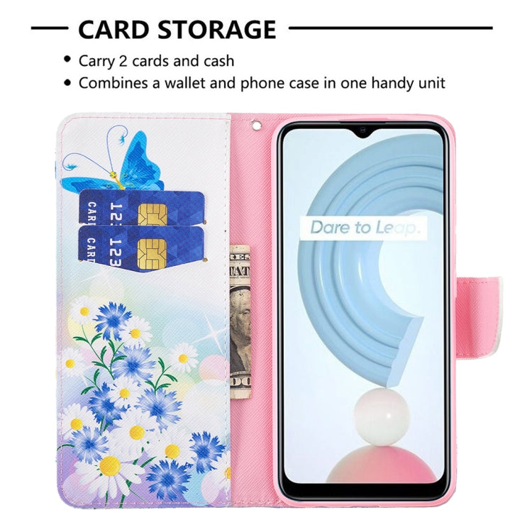 For OPPO Realme C21 / C20 Colored Drawing Pattern Horizontal Flip Leather Case with Holder & Card Slots & Wallet(Butterfly Love) - Realme Cases by buy2fix | Online Shopping UK | buy2fix