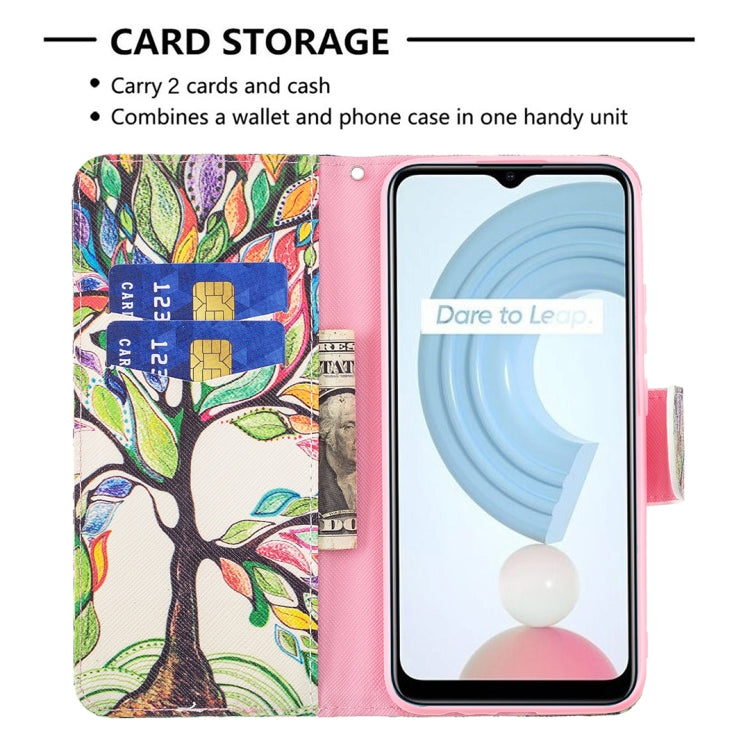 For OPPO Realme C21 / C20 Colored Drawing Pattern Horizontal Flip Leather Case with Holder & Card Slots & Wallet(Tree Life) - Realme Cases by buy2fix | Online Shopping UK | buy2fix