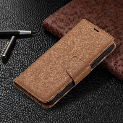 For iPhone 13 Pro Max Litchi Texture Pure Color Horizontal Flip Leather Case with Holder & Card Slots & Wallet & Lanyard (Brown) - iPhone 13 Pro Max Cases by buy2fix | Online Shopping UK | buy2fix