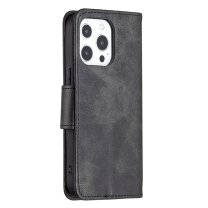 For iPhone 13 mini  Retro Lambskin Texture Pure Color Horizontal Flip PU Leather Case, with Holder & Card Slots & Wallet & Lanyard(Black) - iPhone 13 mini Cases by buy2fix | Online Shopping UK | buy2fix