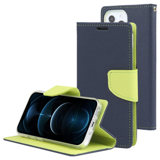 For iPhone 13 Pro GOOSPERY FANCY DIARY Cross Pattern Horizontal Flip Leather Case with Holder & Card Slots & Wallet (Navy Blue) - iPhone 13 Pro Cases by GOOSPERY | Online Shopping UK | buy2fix
