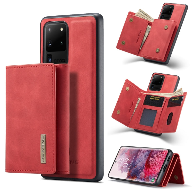 For Samsung Galaxy S20 Ultra DG.MING M1 Series 3-Fold Multi Card Wallet  Back Cover Shockproof Case with Holder Function(Red) - Galaxy Phone Cases by DG.MING | Online Shopping UK | buy2fix