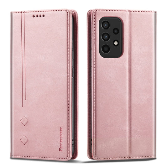 For Samsung Galaxy A52 5G Forwenw F2 Series Magnetic Horizontal Flip Leather Case with Holder & Card Slots & Wallet(Rose Gold) - Galaxy Phone Cases by Forwenw | Online Shopping UK | buy2fix