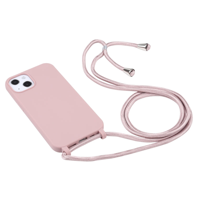 For iPhone 13 Pro Candy Colors TPU Protective Case with Lanyard (Rose Gold) - iPhone 13 Pro Cases by buy2fix | Online Shopping UK | buy2fix