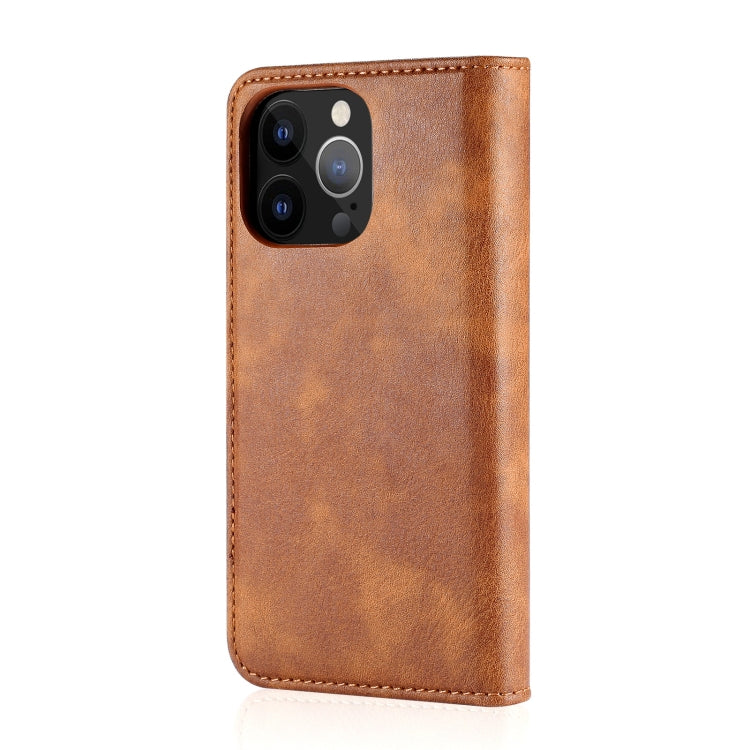 For iPhone 13 Pro DG.MING Crazy Horse Texture Flip Detachable Magnetic Leather Case with Holder & Card Slots & Wallet (Brown) - iPhone 13 Pro Cases by DG.MING | Online Shopping UK | buy2fix