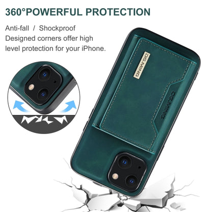 For iPhone 13 DG.MING M2 Series 3-Fold Card Bag Shockproof Case with Wallet & Holder Function(Green) - iPhone 13 Cases by DG.MING | Online Shopping UK | buy2fix