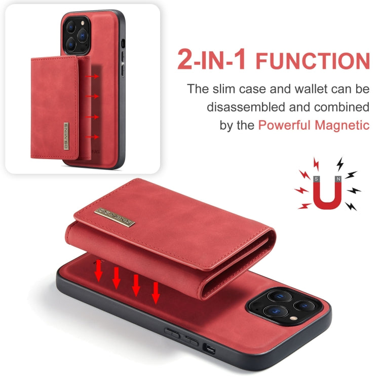 For iPhone 13 Pro DG.MING M1 Series 3-Fold Multi Card Wallet Shockproof Case with Holder Function (Red) - iPhone 13 Pro Cases by DG.MING | Online Shopping UK | buy2fix