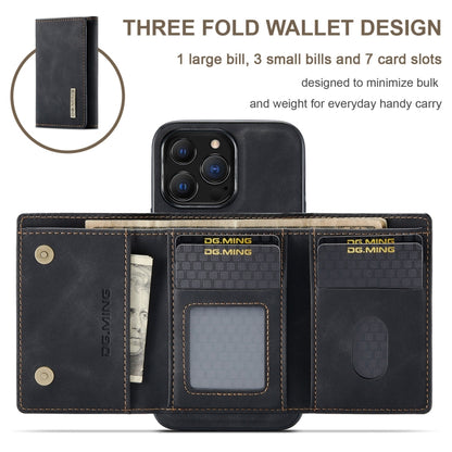 For iPhone 13 Pro Max DG.MING M1 Series 3-Fold Multi Card Wallet Shockproof Case with Holder Function (Black) - iPhone 13 Pro Max Cases by DG.MING | Online Shopping UK | buy2fix