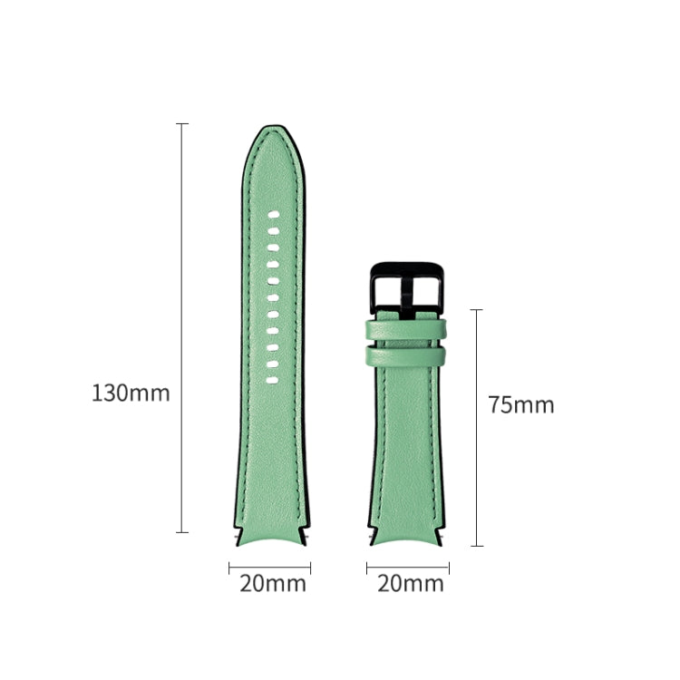 For Samsung Galaxy Watch4 Silicone + Leather Black Buckle Watch Band(Cyan Green) - Watch Bands by buy2fix | Online Shopping UK | buy2fix