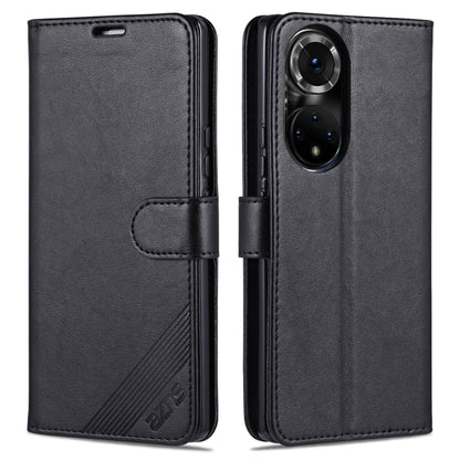 AZNS Sheepskin Texture Horizontal Flip Leather Case with Holder & Card Slots & Wallet For Honor 50(Black) - Honor Cases by AZNS | Online Shopping UK | buy2fix