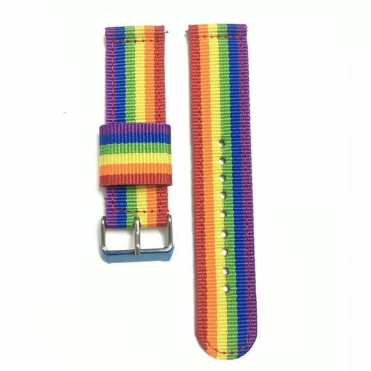 For Samsung Galaxy Watch4 40/44mm & Watch4 Classic 42/46mm Split Nylon Watch Band(Rainbow) - Watch Bands by buy2fix | Online Shopping UK | buy2fix