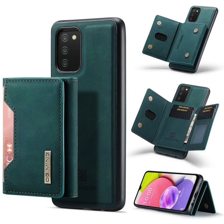 DG.MING M2 Series 3-Fold Multi Card Bag Back Cover Shockproof Case with Wallet & Holder Function For Samsung Galaxy A03s EU Version(Green) - Galaxy Phone Cases by DG.MING | Online Shopping UK | buy2fix