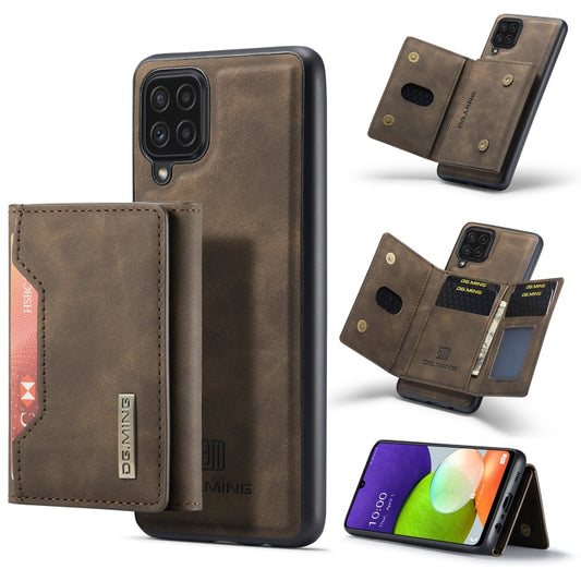 DG.MING M2 Series 3-Fold Multi Card Bag Back Cover Shockproof Case with Wallet & Holder Function For Samsung Galaxy A22 4G(Coffee) - Galaxy Phone Cases by DG.MING | Online Shopping UK | buy2fix