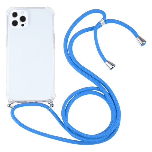 For iPhone 13 Pro Four-corner Shockproof Transparent TPU Protective Case with Lanyard (Blue) - iPhone 13 Pro Cases by buy2fix | Online Shopping UK | buy2fix
