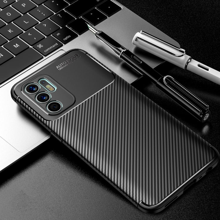 For OPPO Reno6 4G (Indonesia) Carbon Fiber Texture Shockproof TPU Case(Black) - OPPO Cases by buy2fix | Online Shopping UK | buy2fix